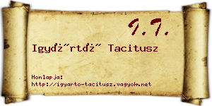 Igyártó Tacitusz névjegykártya